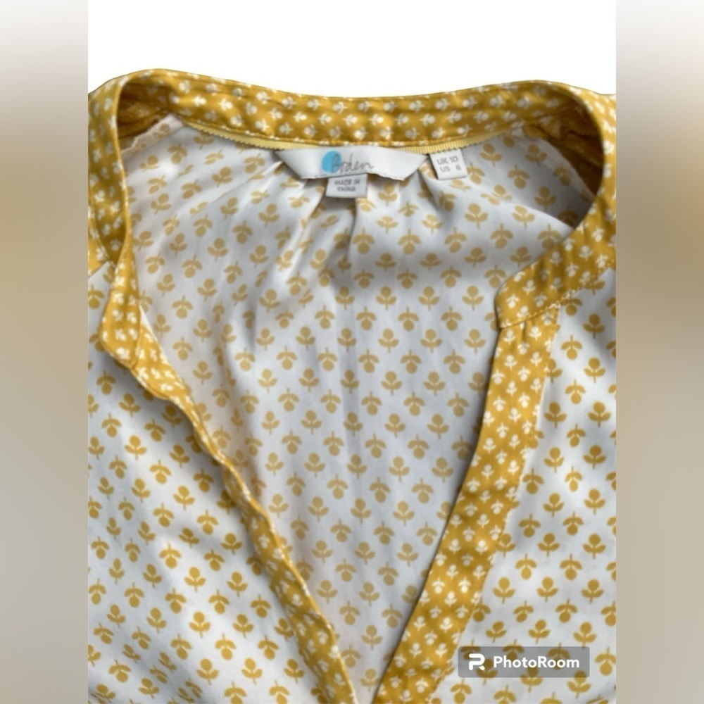 Boden Yellow Polka Dot Blouse - Picture 7 of 9